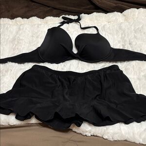 Shade & Shore Black Halter Bra